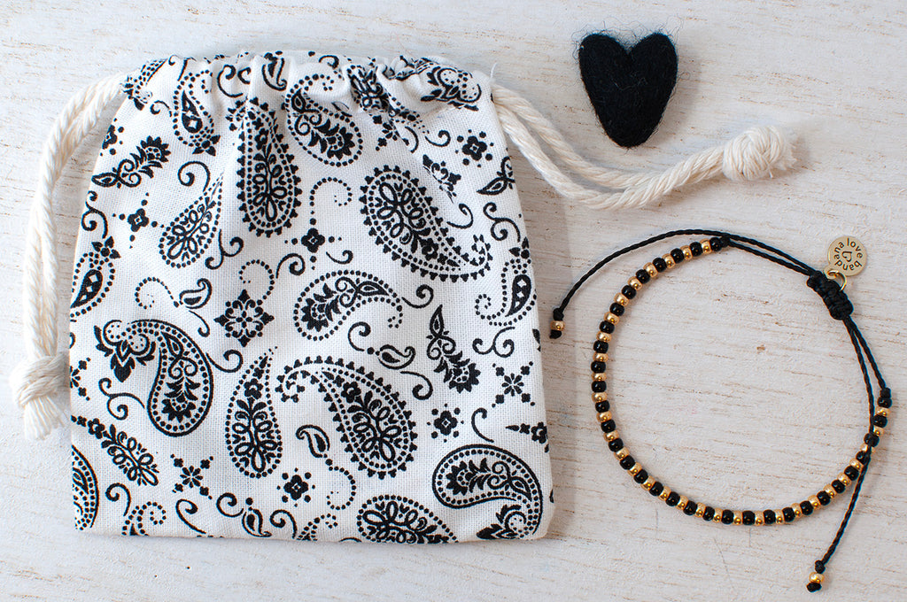 Black and Gold Beaded String