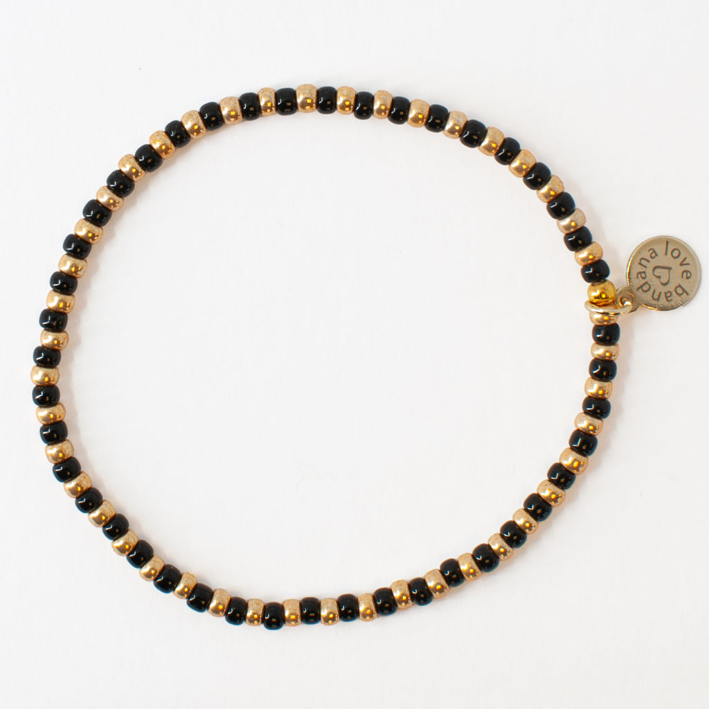 Black and Gold Mini Candi Beads