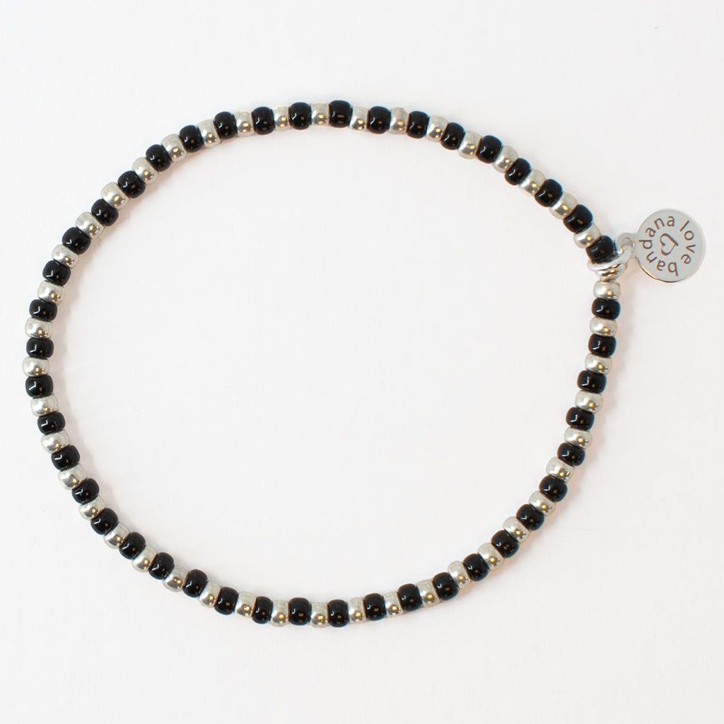 Black and Silver Mini Candi Beads