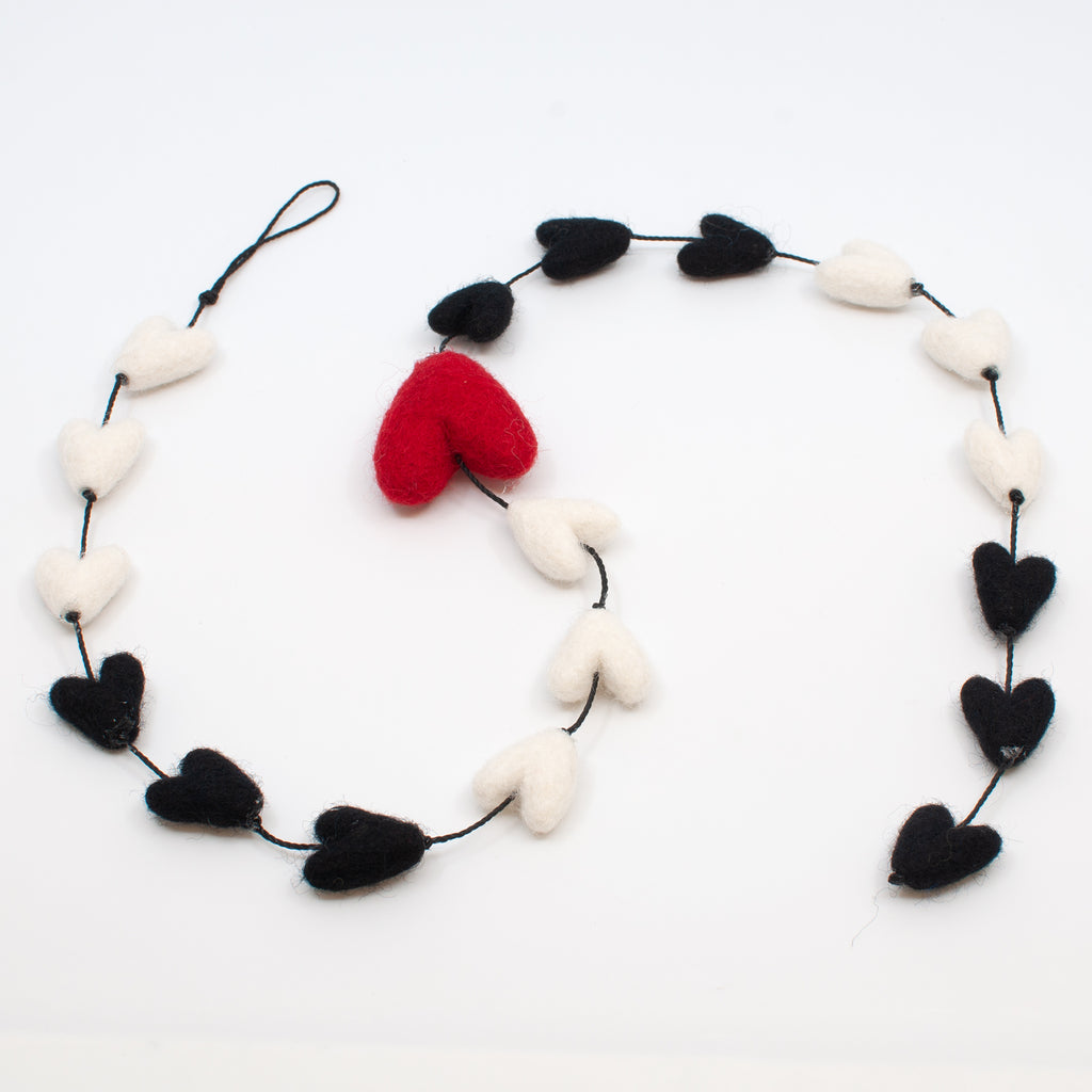 Black and White Heart String