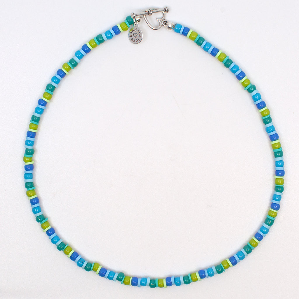 Aqua Marine Candi Beads Necklace