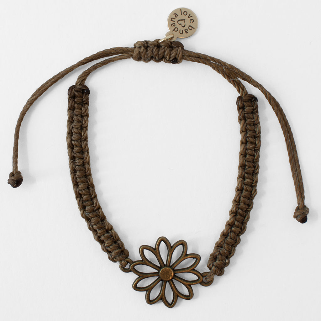 Bronze English Daisy Knotted String - Available in Two Colors