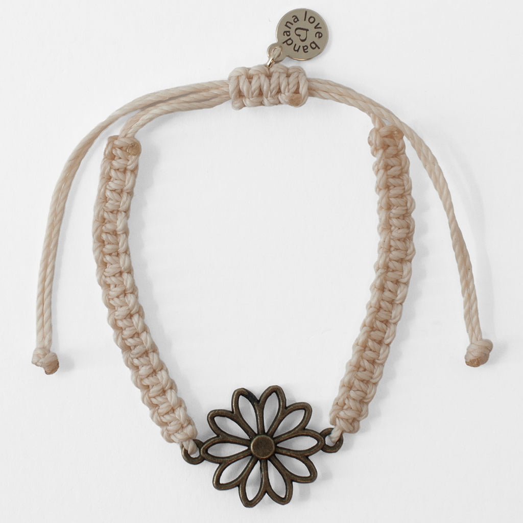 Bronze English Daisy Knotted String - Available in Two Colors