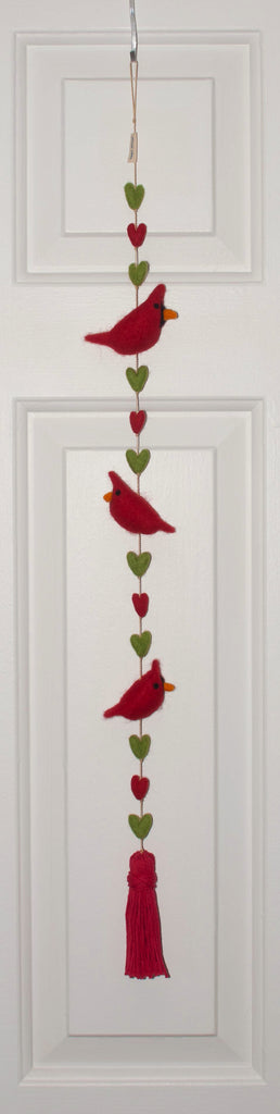 Christmas Cardinals Heart String