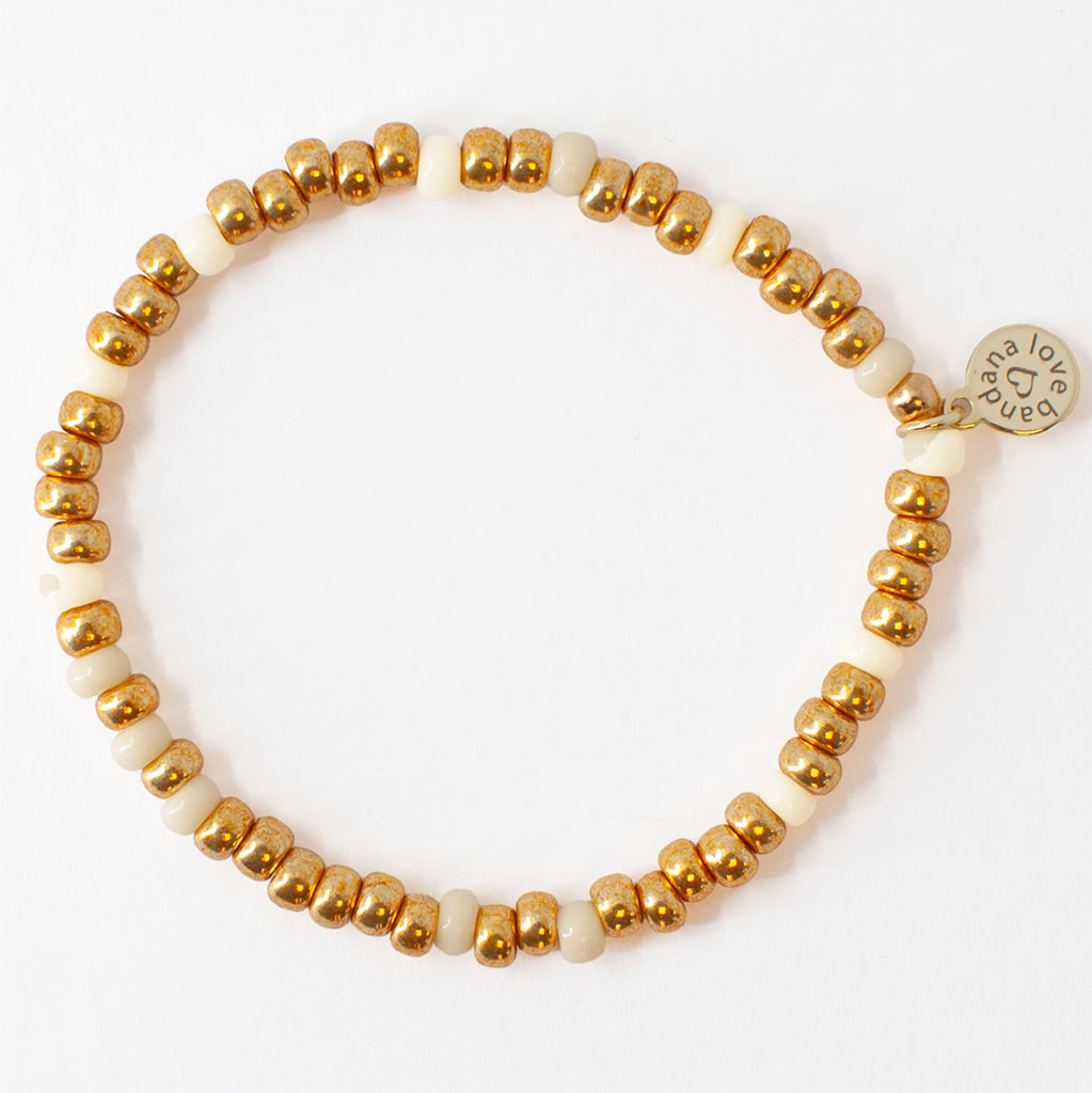 Gold With Ivory Candi Beads