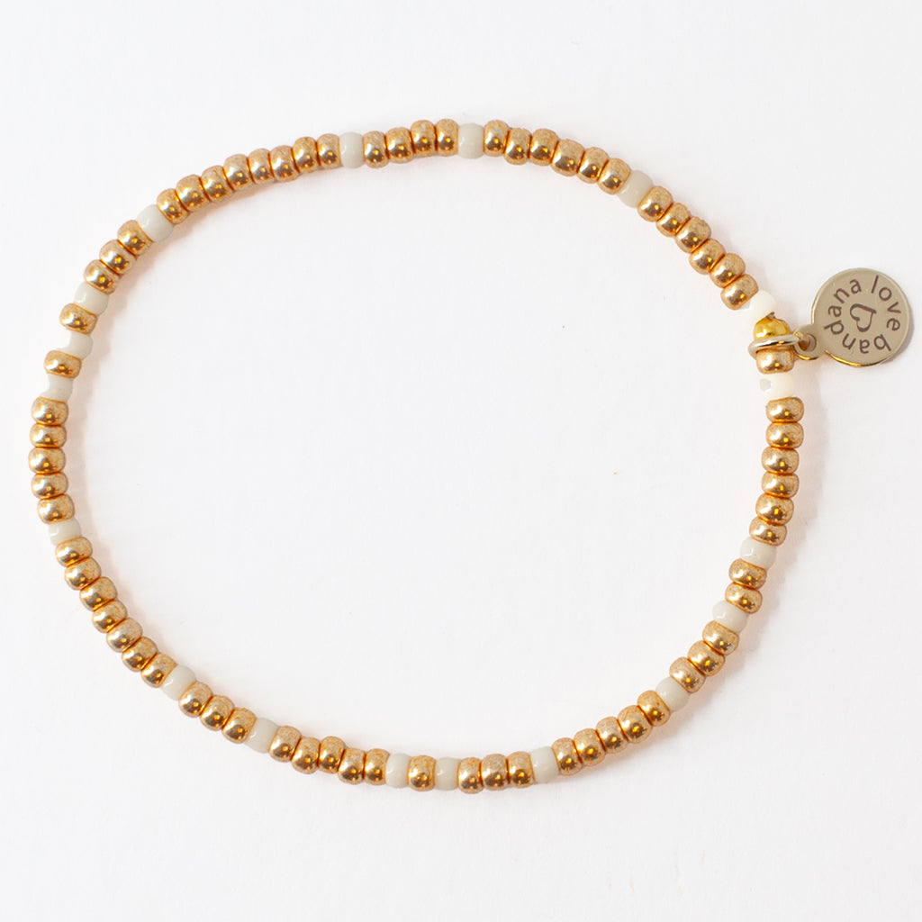 Gold With Ivory Mini Candi Beads
