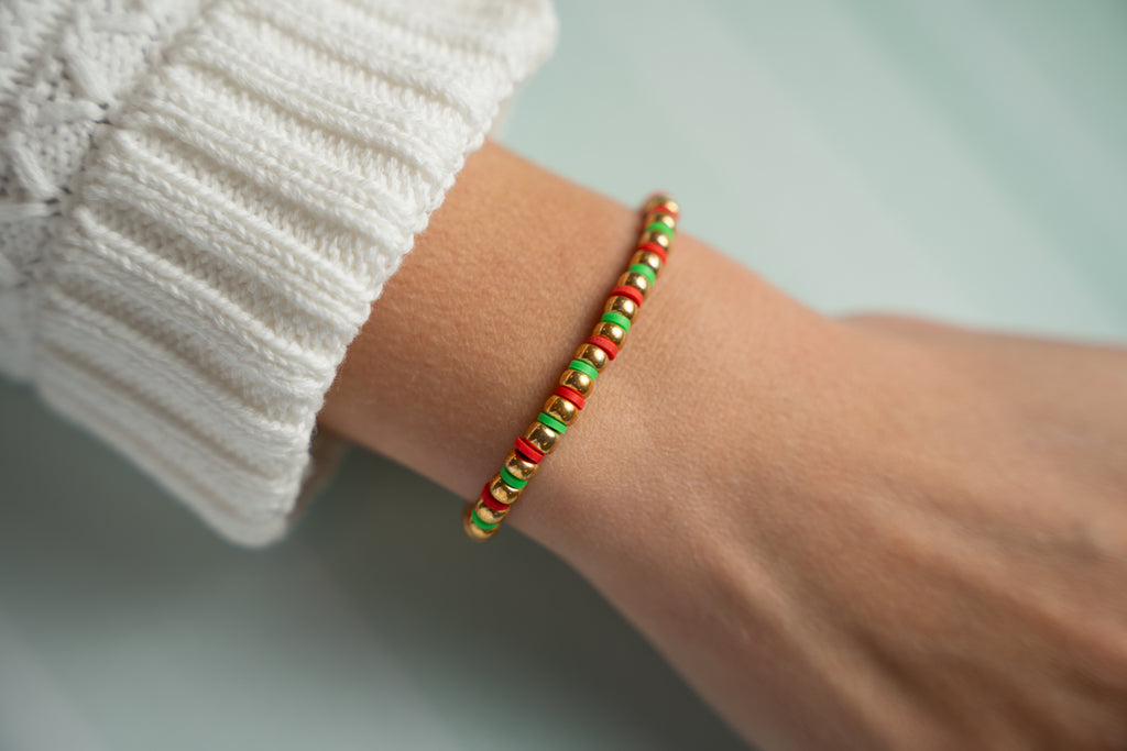 Heishi Christmas Gold Candi Beads