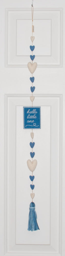 Hello Little One Heart String in Pink or Blue