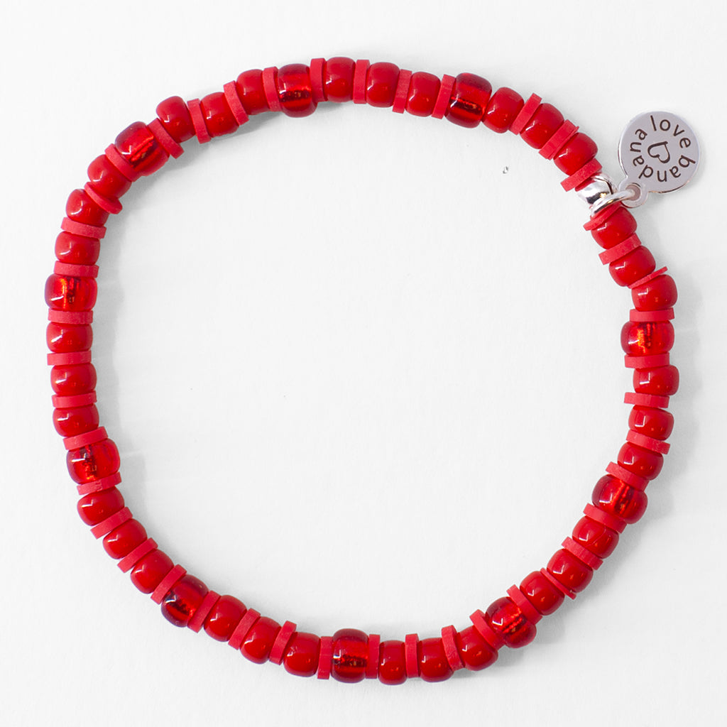 Heishi Ruby Red Candi Beads