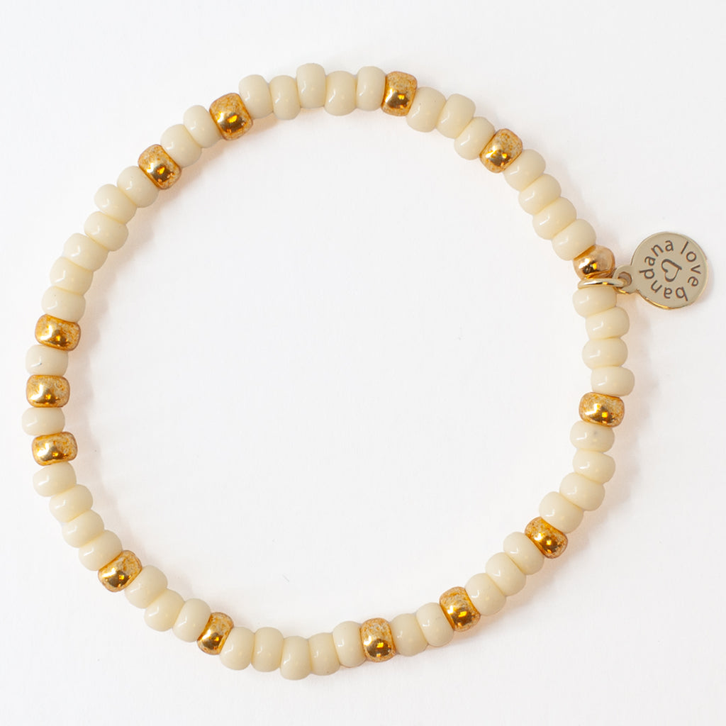 Ivory With Gold Candi Beads