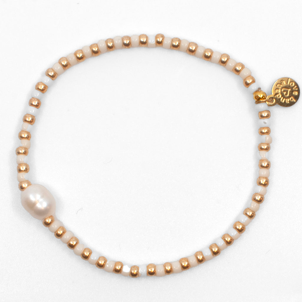 Pearl in Ivory and Gold Mini Candi Beads