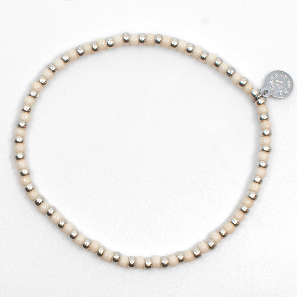 Ivory and Silver Mini Candi Beads