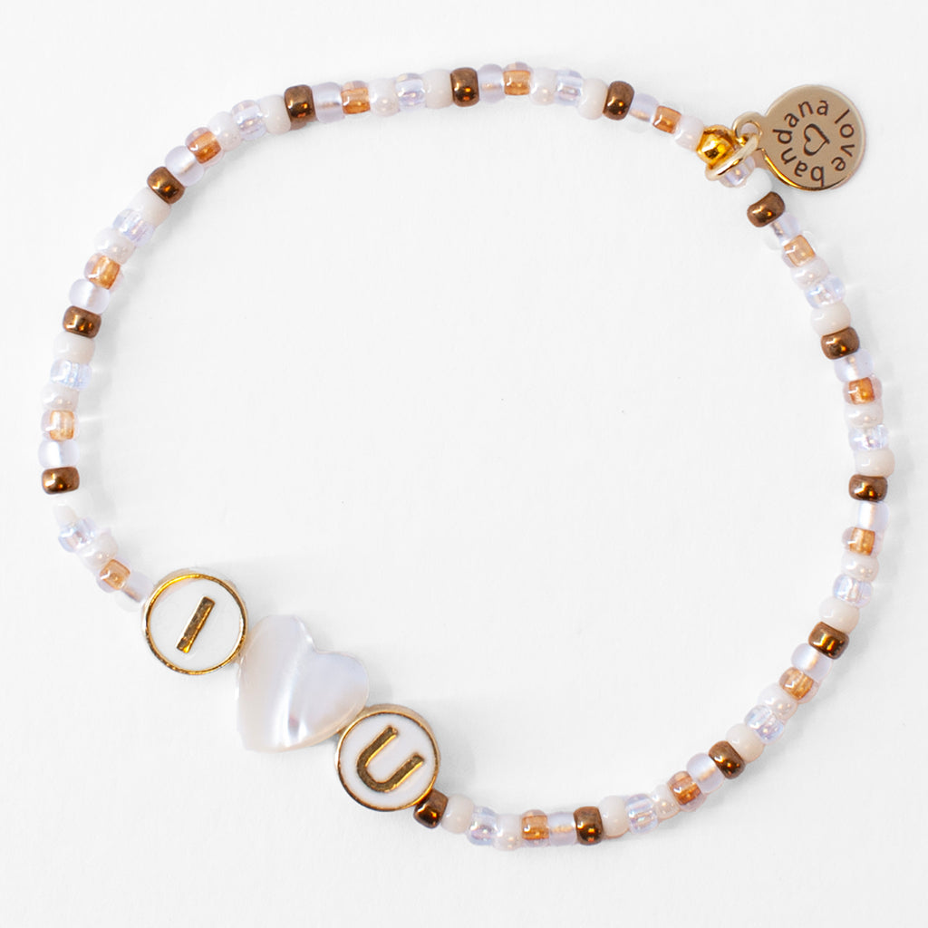I Heart U in Latte Mini Candi Beads