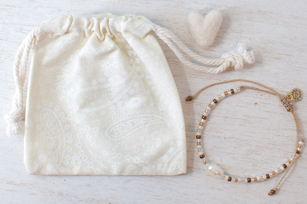 Pearl in Latte  Beaded String