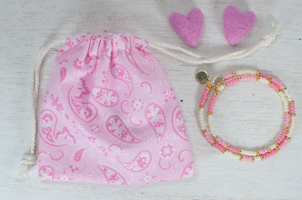Mom and Me Pink and Ivory Gold