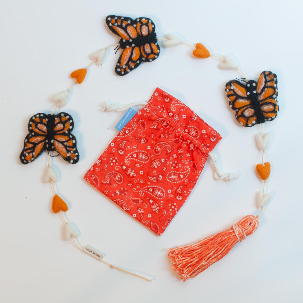 Monarch Butterflies Heart String