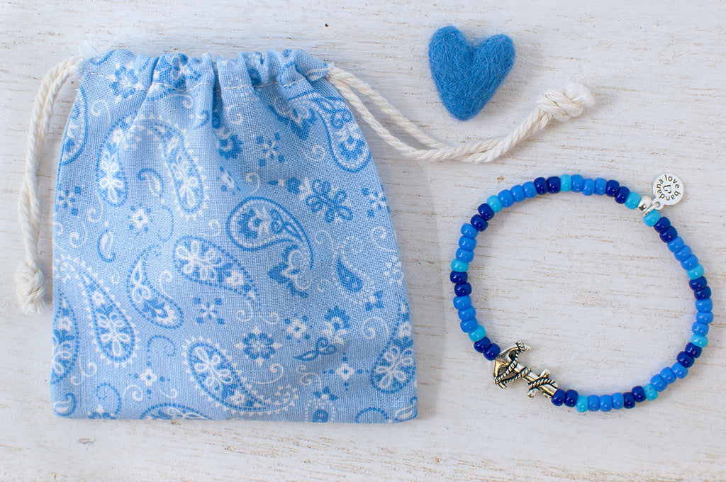 Anchor in Ocean Blues Candi Beads