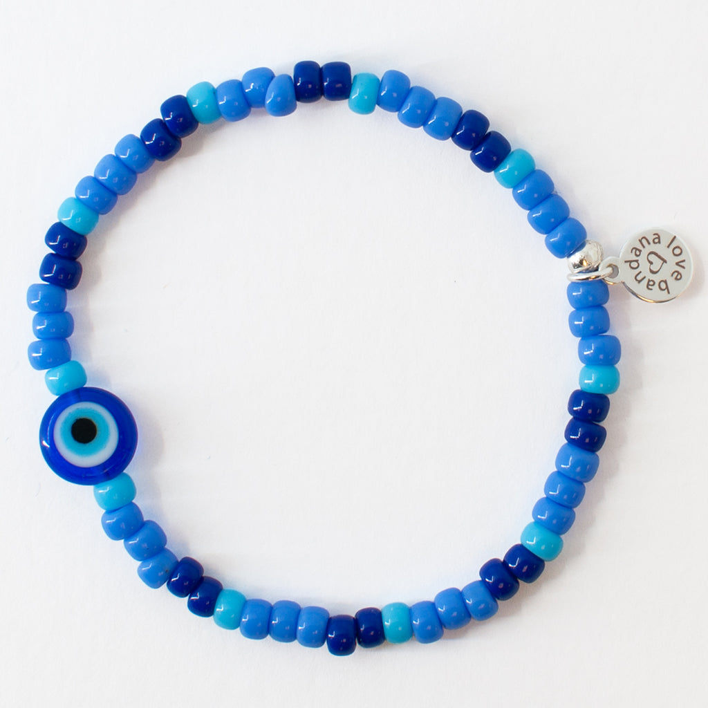Evil Eye in Ocean Blues Candi Beads