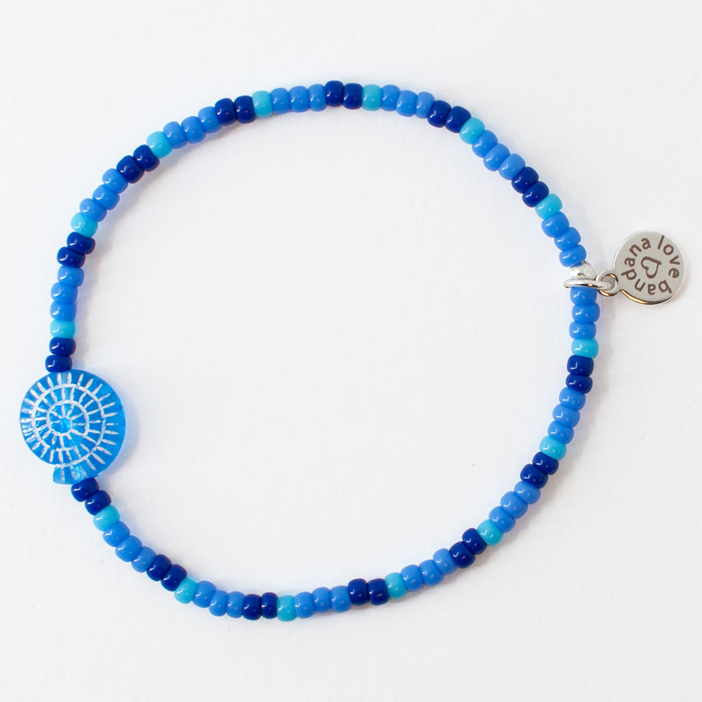 Painted Shell in Ocean Blues Mini Candi Beads