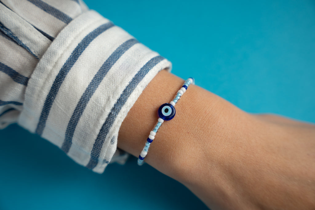 Evil Eye in Ocean Waves Mini Candi Beads