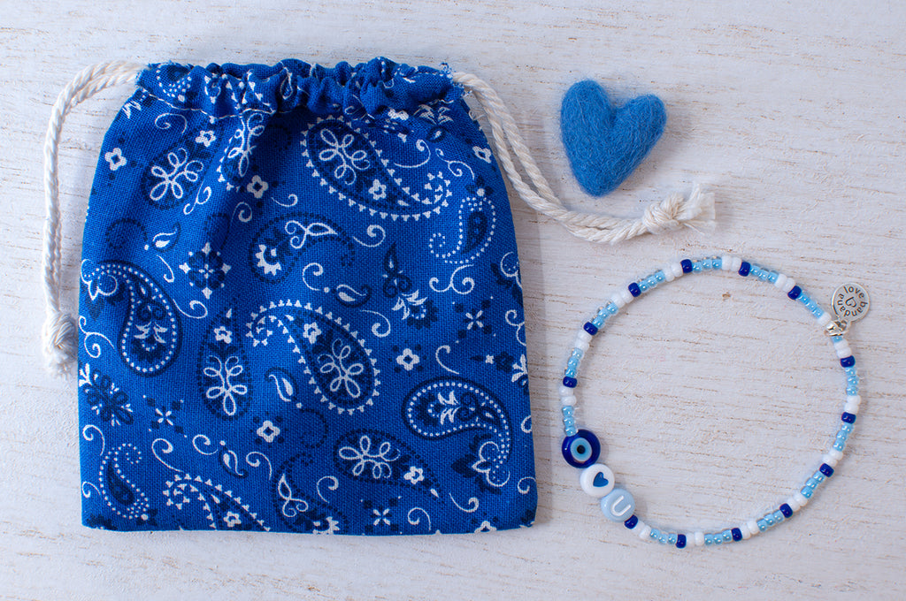 Eye Heart U in Ocean Waves Mini Candi Beads