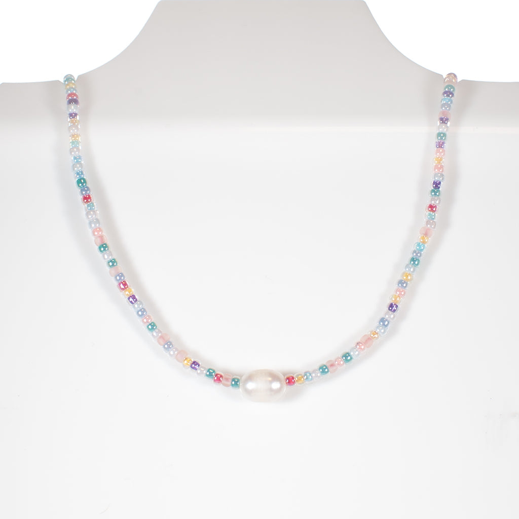 Pearl in Pastel Candi Beads Necklace