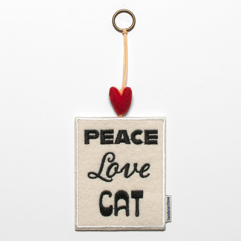 Peace Love Cat Mini Heart String