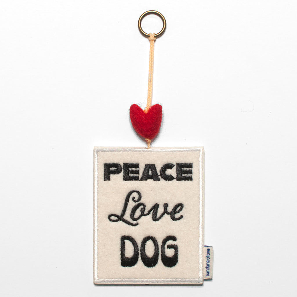 Peace Love Dog Mini Heart String