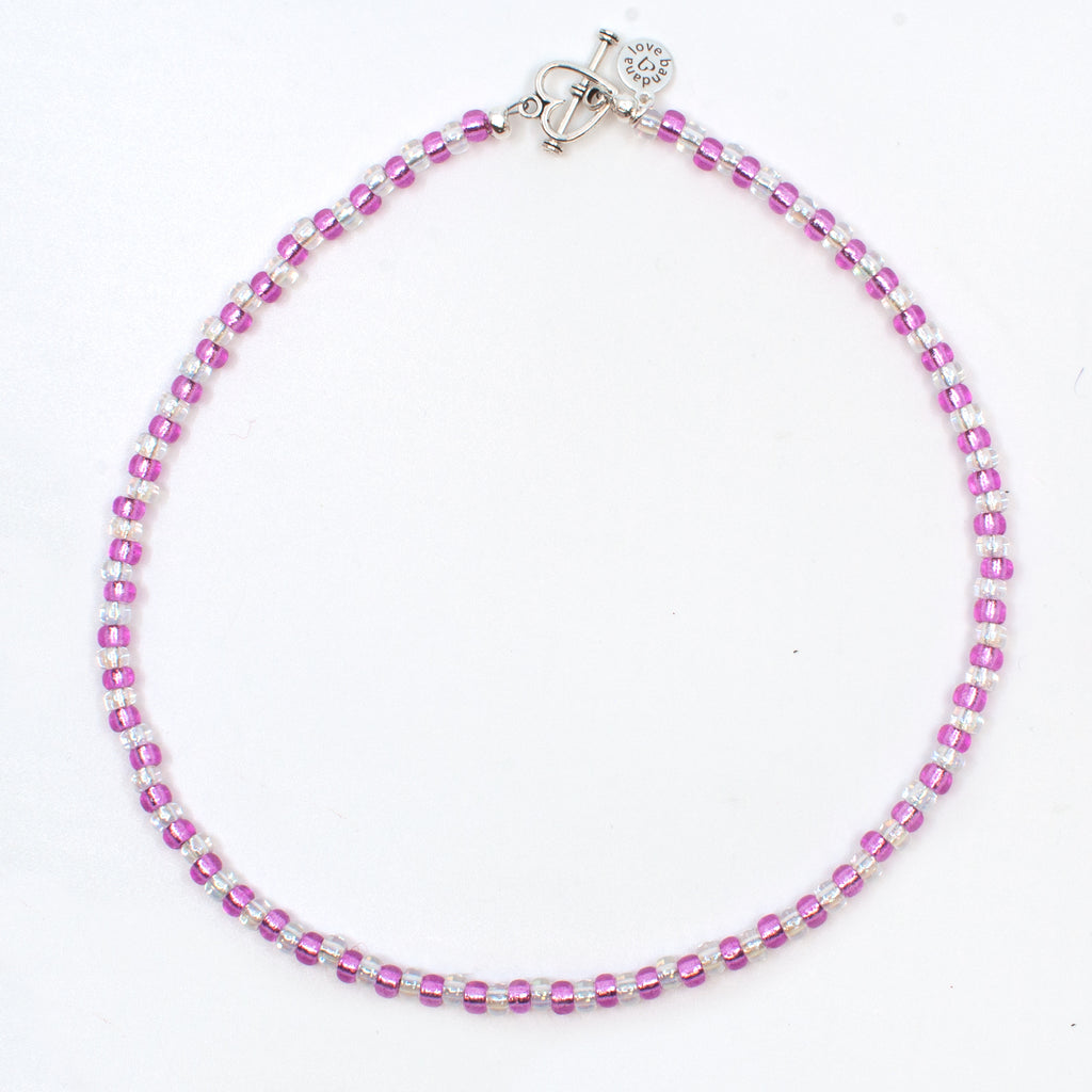 Pink Ice Candi Beads Necklace
