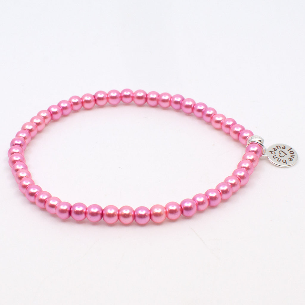 Pink Glass Pearls Candi Beads