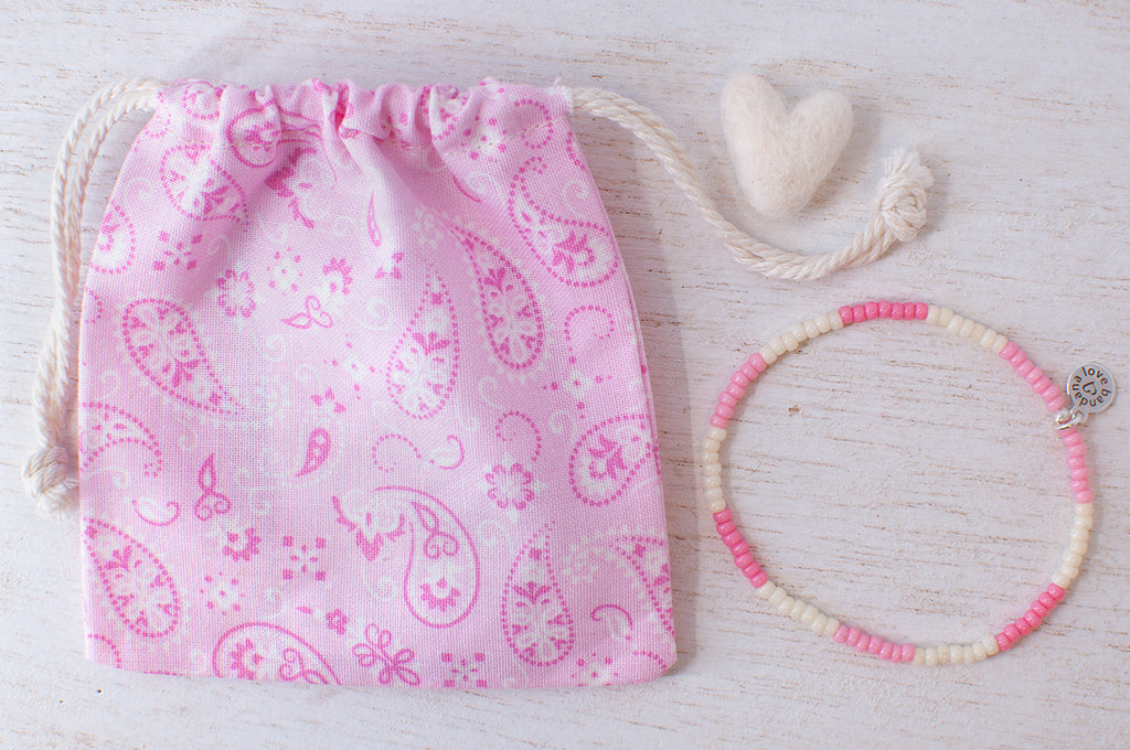 Pink and Ivory Mini Candi Beads