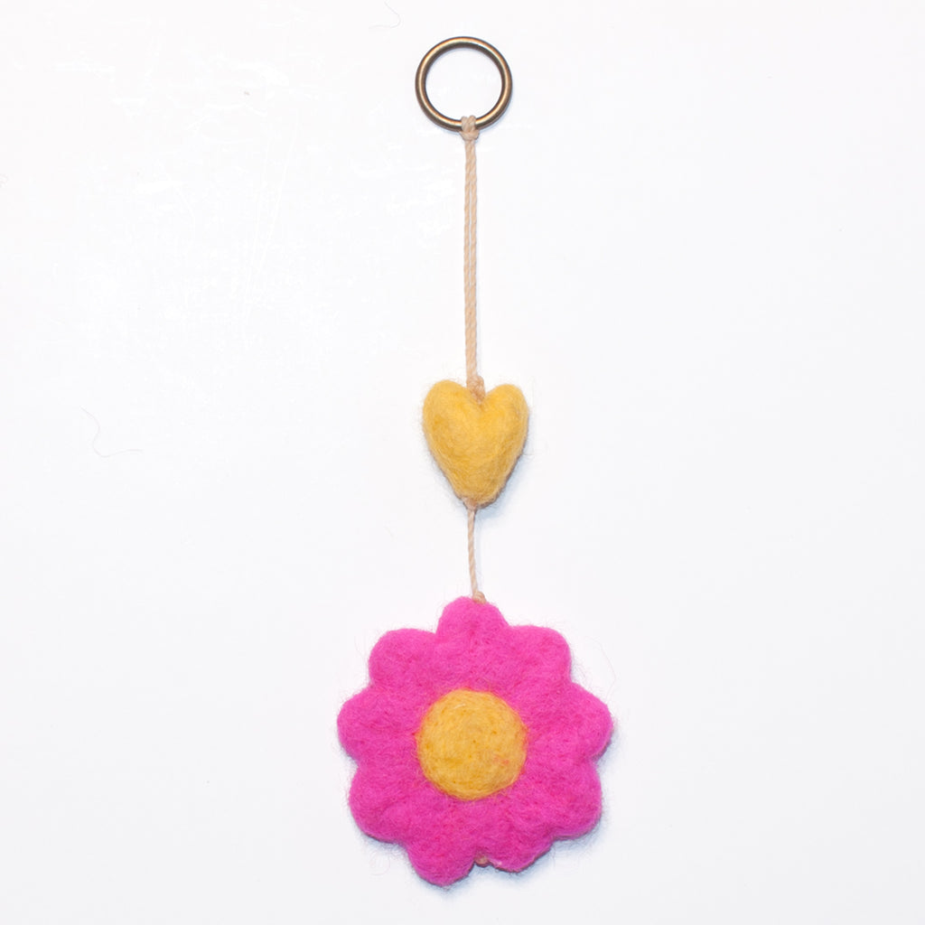 Pink and Yellow Daisy Mini Heart String