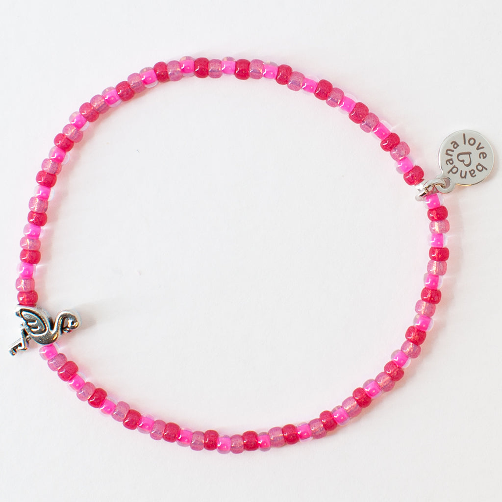 Silver Flamingo in Pretty in Pink Mini Candi Beads