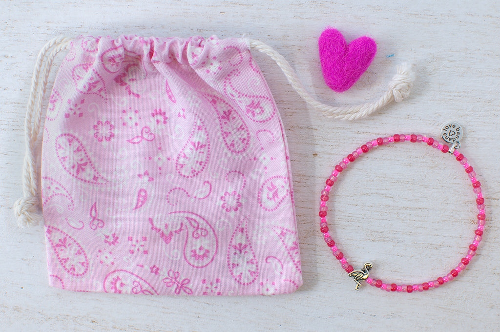 Silver Flamingo in Pretty in Pink Mini Candi Beads