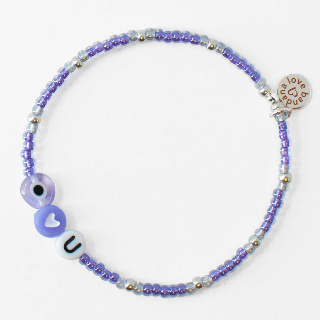 Eye Heart U in Purple Power Mini Candi Beads