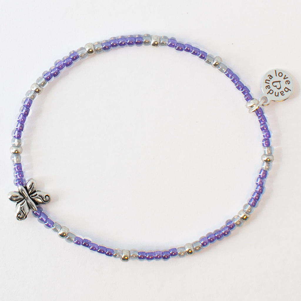 Silver Butterfly in Purple Power Mini Candi Beads