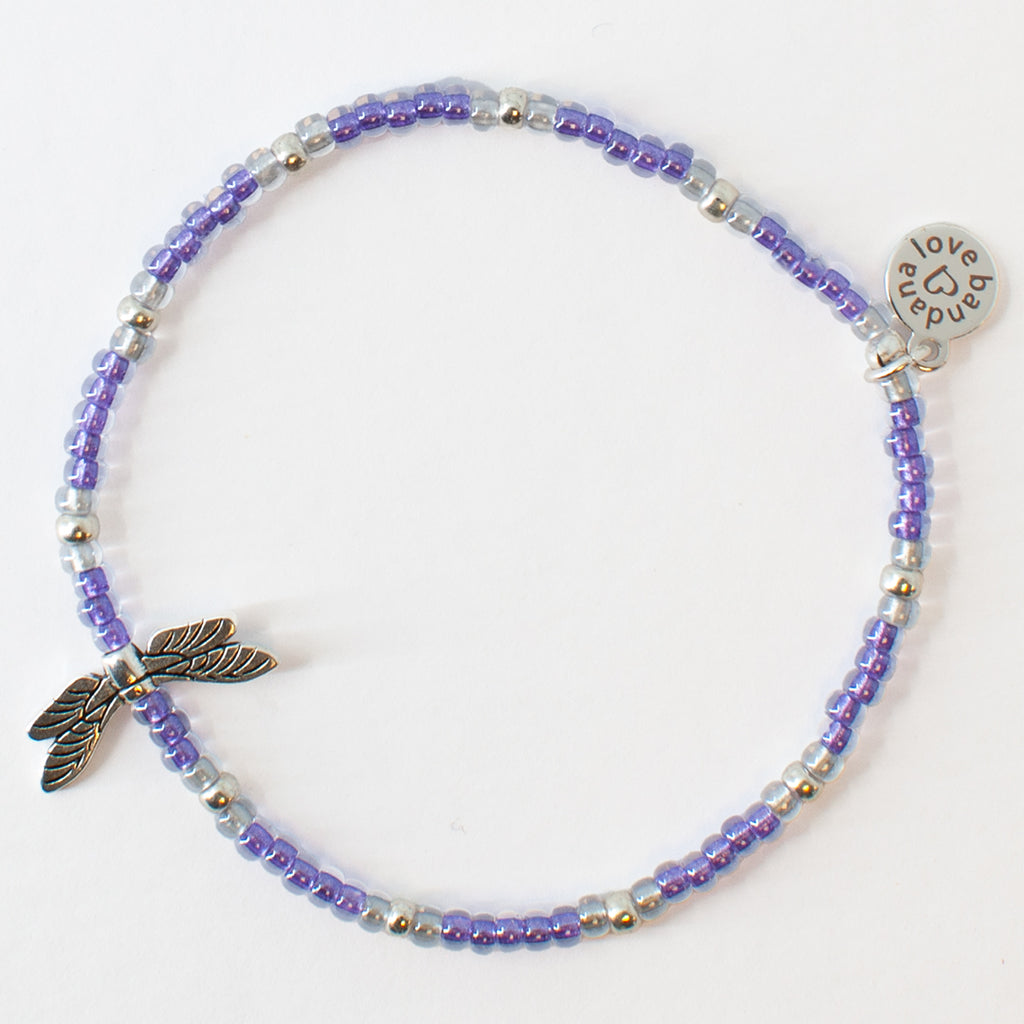 Silver Dragonfly in Purple Power Mini Candi Beads