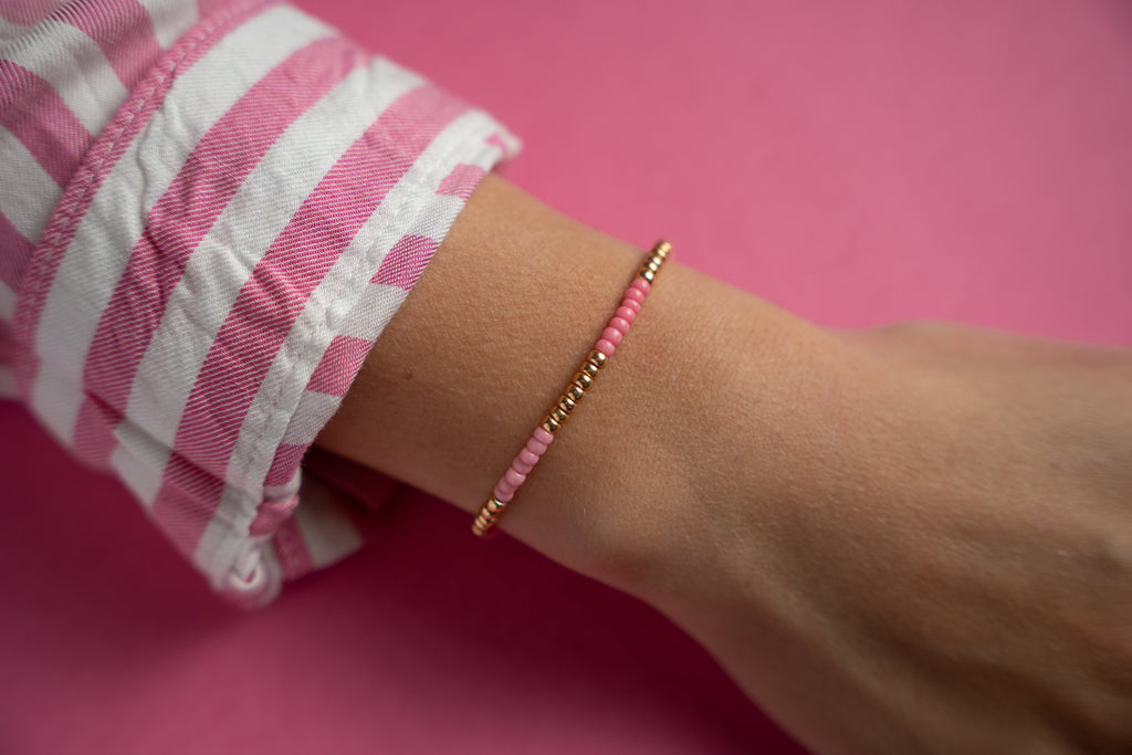 Shades of Pink Gold Mini Candi Beads