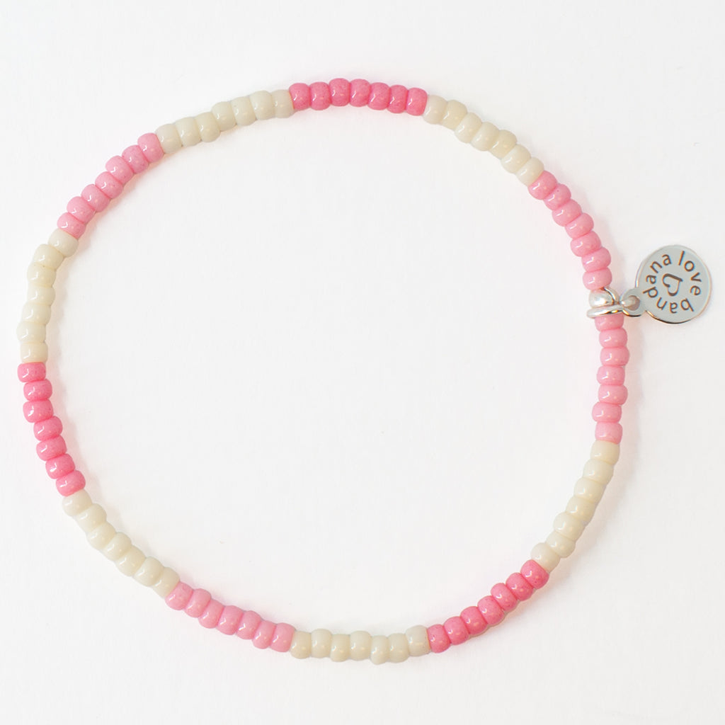 Pink and Ivory Mini Candi Beads