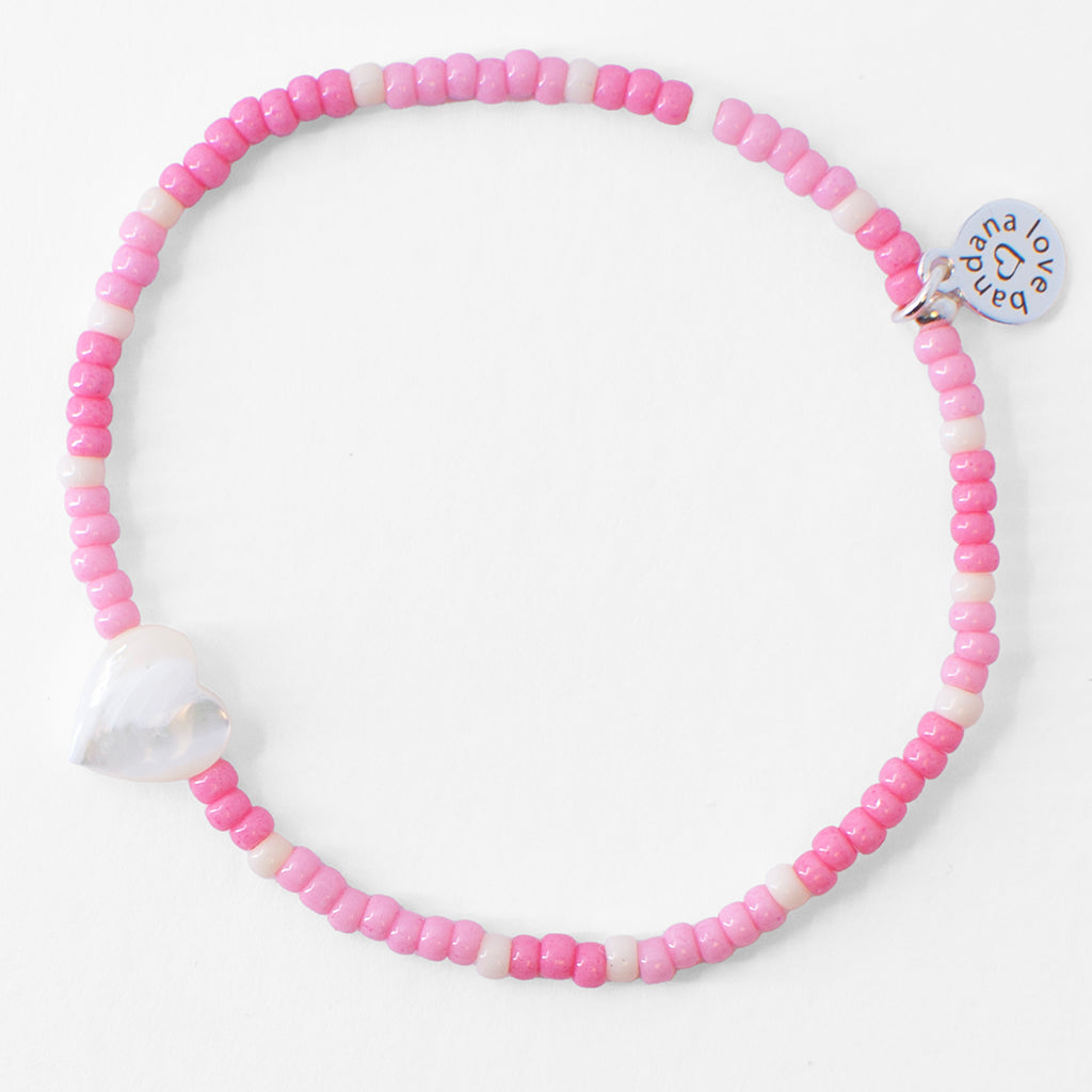 Shell Heart in Shades of Pink Mini Candi Beads