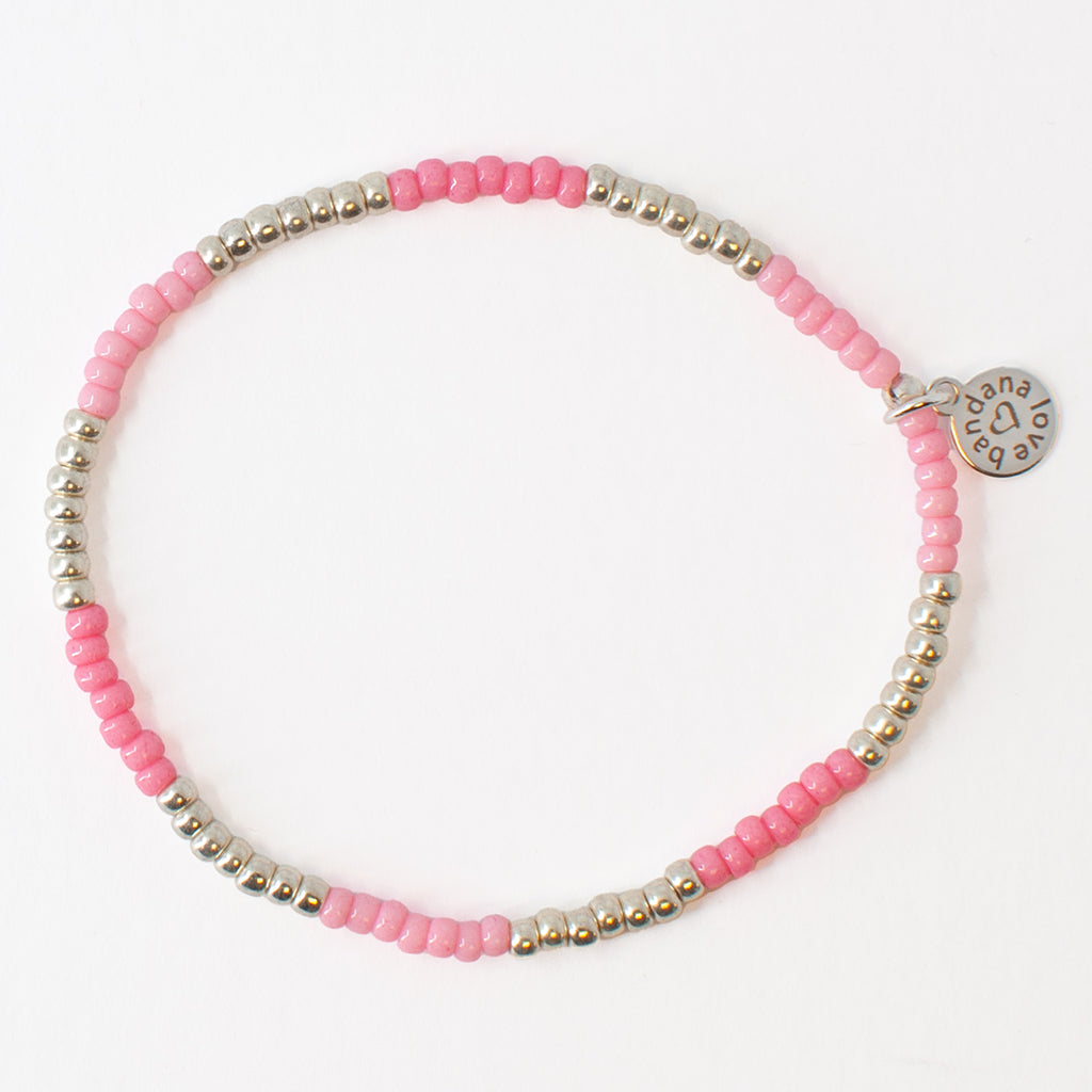 Shades of Pink Silver Mini Candi Beads