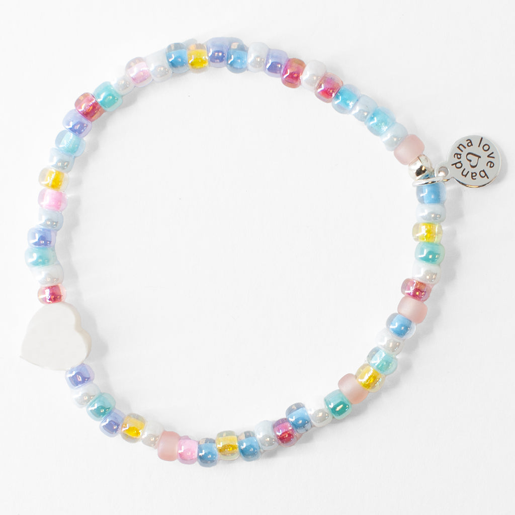 Shell Heart in Pastel Candi Beads