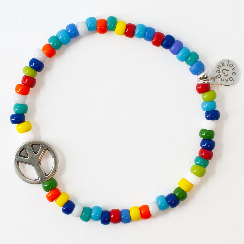 Silver Peace in Multicolor Candi Beads