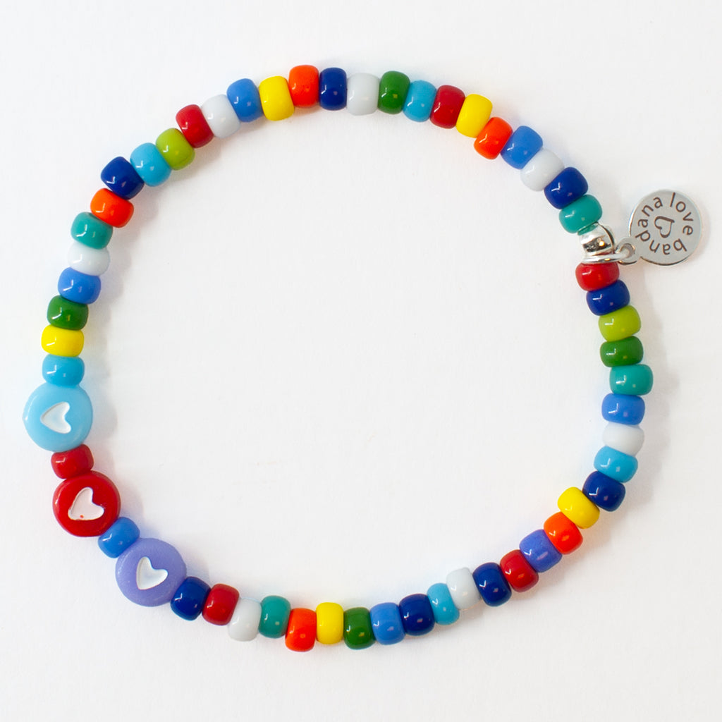 Three Hearts in Multicolor Candi Beads