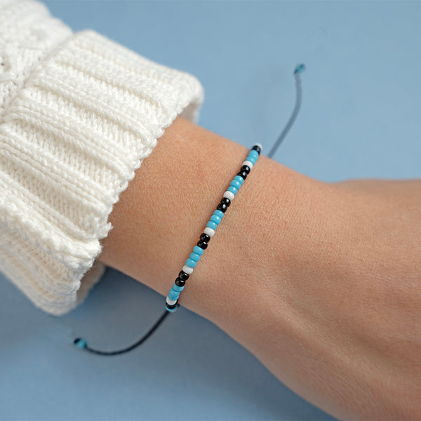 Turquoise and Black Beaded String – bandana love