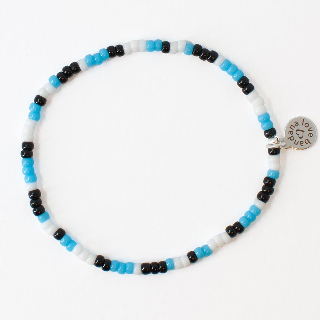 Turquoise and Black Mini Candi Beads