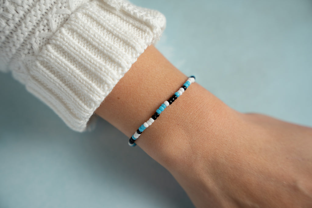 Turquoise and Black Mini Candi Beads