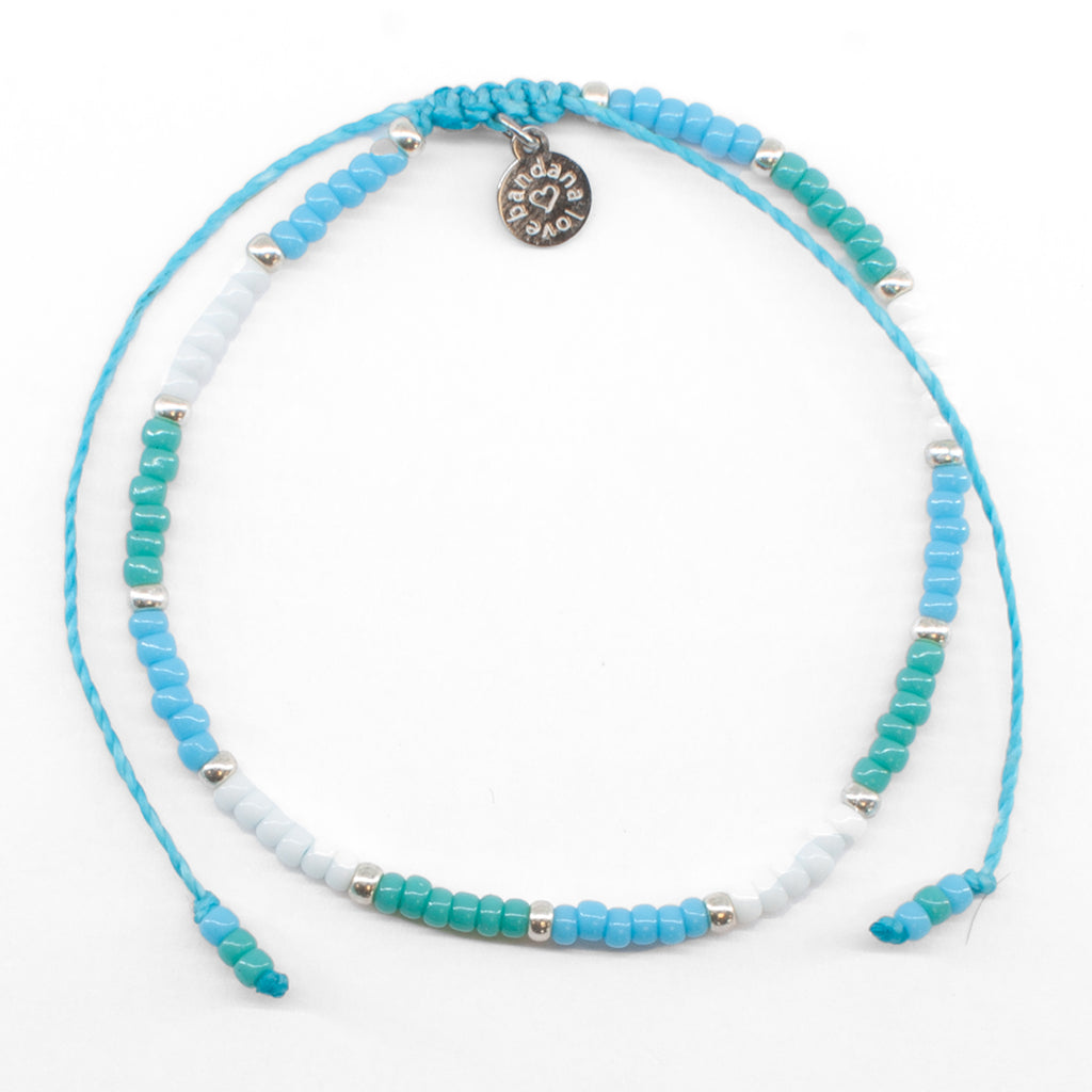 Turquoise and White Anklet