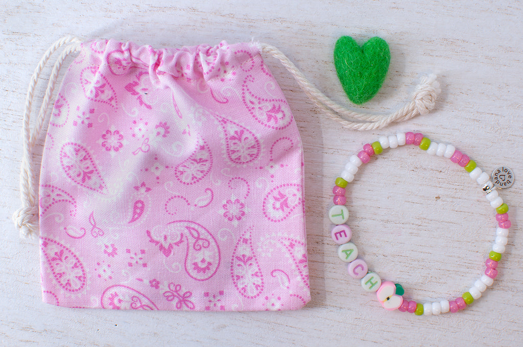 PInk Apple Teach Tutti Frutti Candi Beads