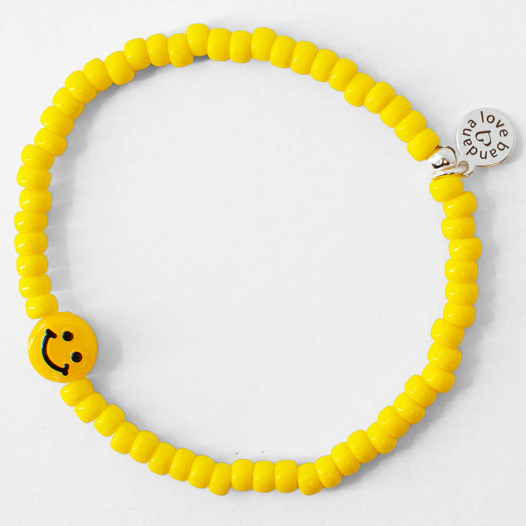 Smiley in Yellow Candi Beads